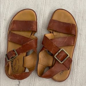 Brown leather sandals